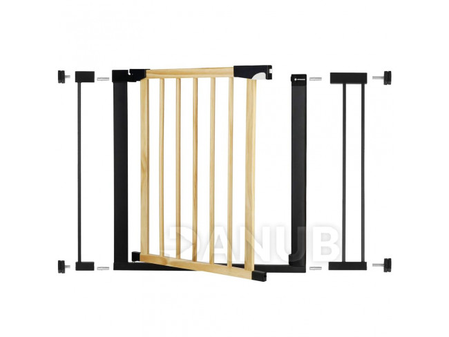 SPRINGOS Bezpečnostná bariérová zabrána pre schody a dvere - čierna/hnedá - 75-103 cm