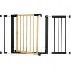 SPRINGOS Bezpečnostná bariérová zabrána pre schody a dvere - čierna/hnedá - 75-117 cm