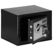 Springos Domáci trezor na cennosti s elektronickým zámkom - kovový - 23 cm - čierny
