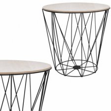 SPRINGOS drôtený konferenčný stolík Vintage 30cm - čierny