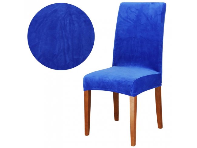 SPRINGOS Návlek na stoličku univerzálny - modrý zamat
