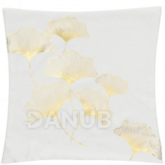 Springos Obliečka na vankúš - 40x40cm - zlaté listy na bielej