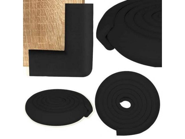Springos Ochranná penová páska na hrany nábytku - 200 cm - čierna