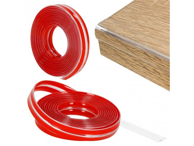 Springos Ochranná silikónová páska na hrany nábytku - 300 cm - transparentná