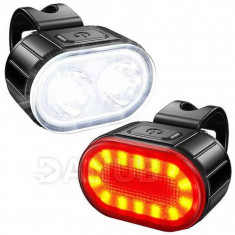 Sada Led svetiel na bicykel - predné a zadné - nabíjateľné cez USB