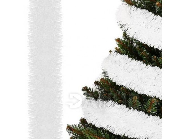 Vianočná girlanda - biela - 6 m - priemer 10cm