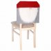 Vianočný návlek na stoličku - škriatok - sivý