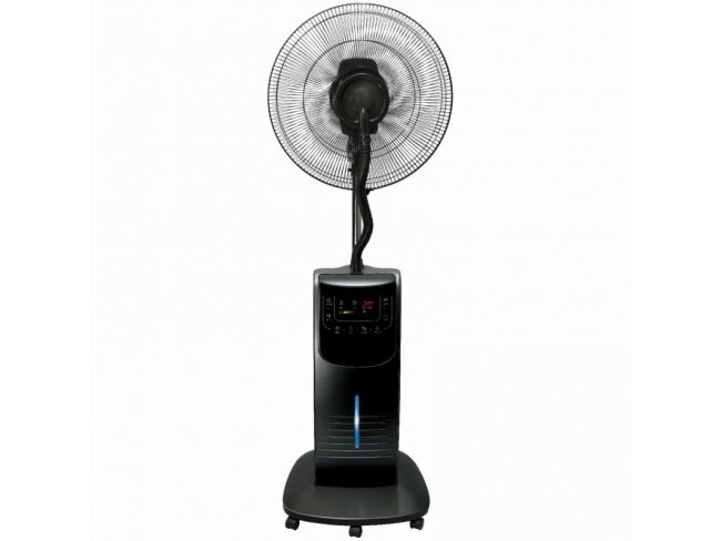Ventilátor s parou, s diaľkovým ovládačom, s displejom - čierny - 40 cm - 90 W