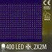 Vianočná LED svetelná mikro záclona vonkajšia - záves - 400LED - 2x2M Teplá biela