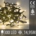 Vianočná LED svetelná reťaz vnútorná - 300LED - 14,95M Teplá biela