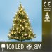Vianočná LED svetelná reťaz vnútorná - guľky 1,5 cm - 100LED - 8M Teplá biela