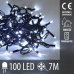 Vianočná LED svetelná reťaz vonkajšia + programy - 100LED - 7M Studená biela