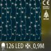 Vianočná LED svetelná záclona vnútorná - záves - 126LED - 0,9M Teplá biela