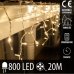 Vianočná LED svetelná záclona vonkajšia - programy - časovač + diaľkový ovládač - 800LED - 20M Teplá biela