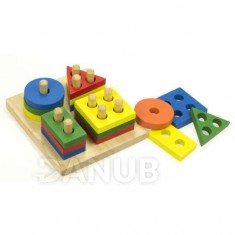 Vzdelávacia drevená hračka - 4 vežičky