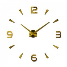 Zlaté nástenné hodiny veľké 80-120cm - 4 číslice
