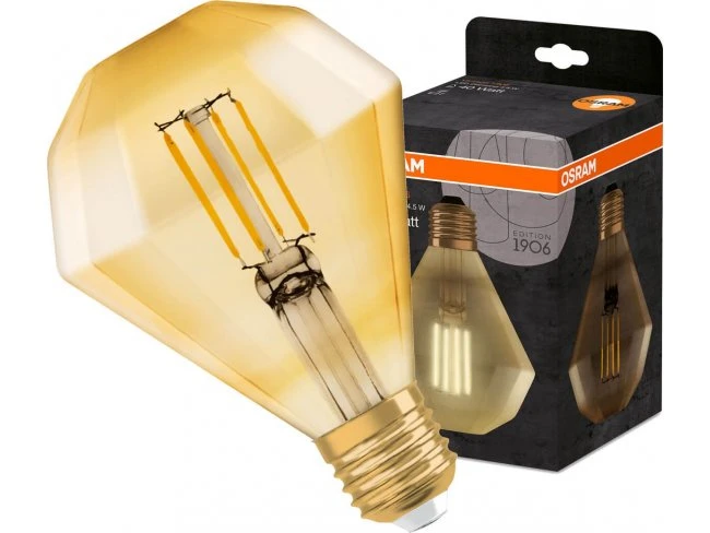Led žiarovka filament e27 4,5w e27 osram vintage 1906 diamond - teplá biela