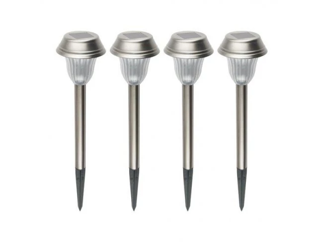 Solárne záhradné svietidlo, kovové, 4ks