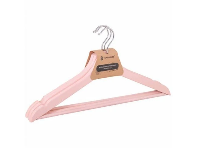 Drevené vešiaky na šaty - 3 ks - ružové