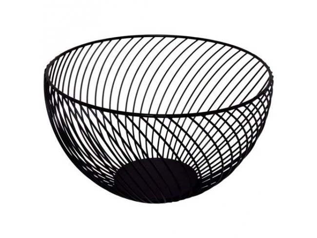 Kovový kôš na ovocie Modern - 25x15cm - čierny