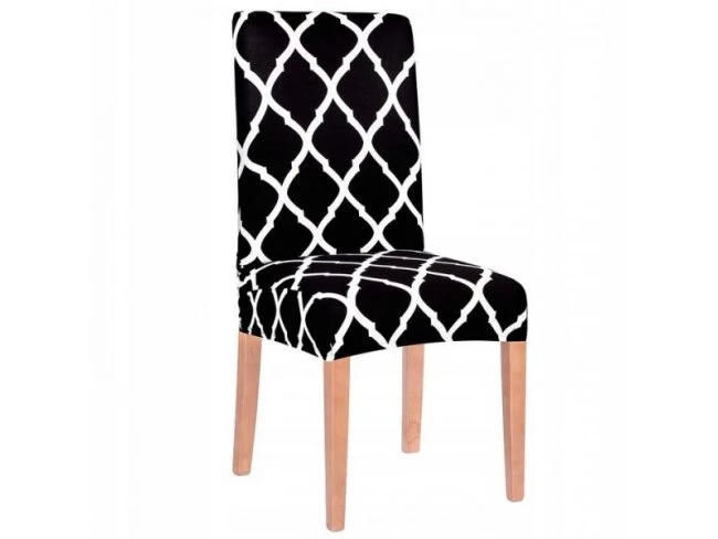 Návlek na stoličku univerzálny - čierny Marocká ďatelina