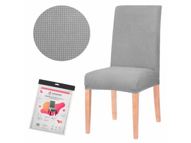 Návlek na stoličku univerzálny - sivá mriežka