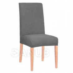 Návlek na stoličku univerzálny - tmavo sivá mriežka