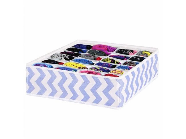 Organizér na bielizeň - 24 priehradok - modro-biely