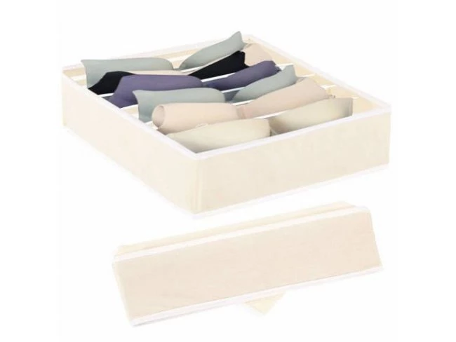 Organizér na bielizeň - 7 priehradok - béžový