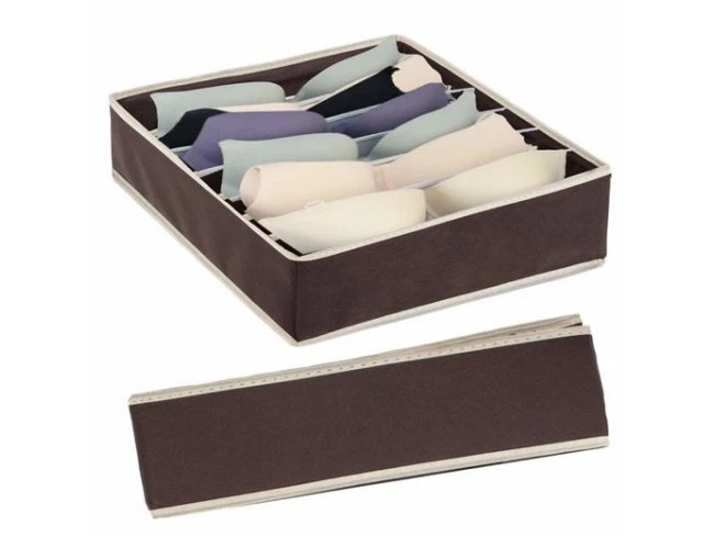 Organizér na bielizeň - 7 priehradok - hnedý