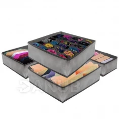 Organizér na spodnú bielizeň - sada 4 ks - sivý