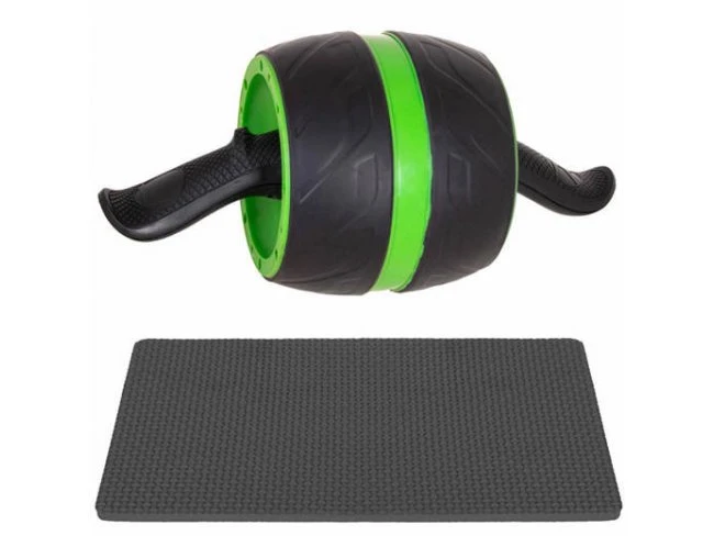 Posilňovacie koliesko s podložkou na kolená - čierno-zelené