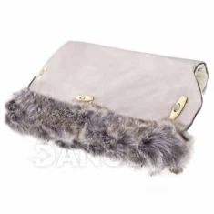 Rukávnik na kočík s kožušinou Clasic - béžový