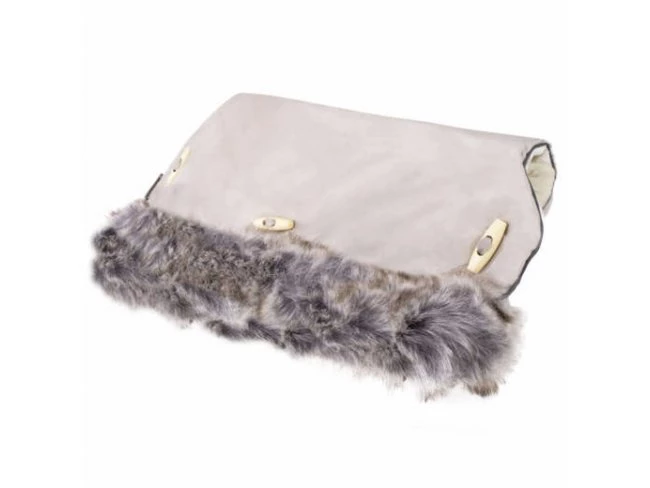 Rukávnik na kočík s kožušinou Clasic - béžový