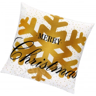 Vianočná obliečka na vankúš 40x40cm vločka Merry Christmas