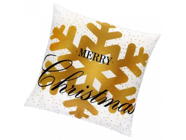 Vianočná obliečka na vankúš 40x40cm vločka Merry Christmas