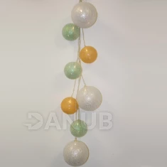 Vianočná LED svetelná ozdoba vnútorná - na batérie - gule MIX - Teplá biela