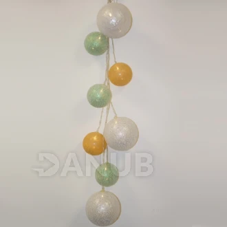 Vianočná LED svetelná ozdoba vnútorná - na batérie - gule MIX - Teplá biela