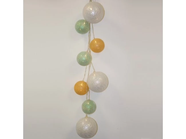 Vianočná LED svetelná ozdoba vnútorná - na batérie - gule MIX - Teplá biela