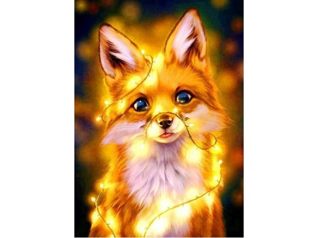 Diamantové maľovanie - výšivka - 30x40 cm - líška