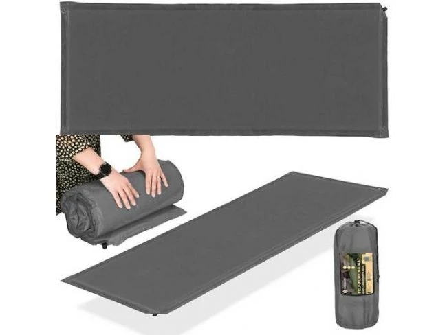 Samonafukovacia karimatka na kemping - 180 cm - sivá