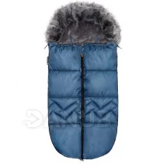 Fusak Luxury Modern s kožušinou 4v1 - 90cm - Modrý