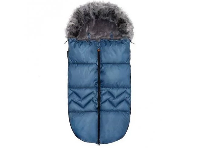 Fusak Luxury Modern s kožušinou 4v1 - 90cm - Modrý