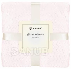 Obojstranná plyšová deka 130x180cm - cik cak - púdrová ružová