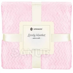 Obojstranná plyšová deka 130x180cm - cik cak - ružová