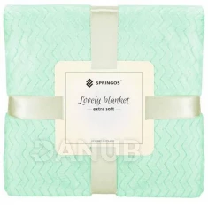 Obojstranná plyšová deka 200x220cm - cik cak - svetlozelená