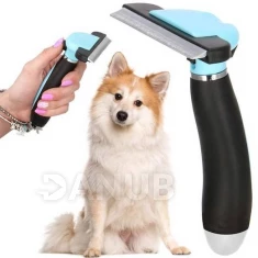 Samočistiaca kefa na čistenie srsti - čepeľ 10 cm - modro-čierna