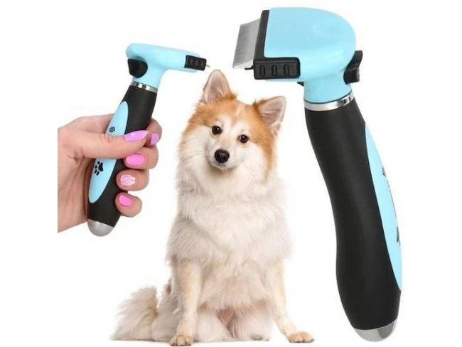 Samočistiaca kefa na čistenie srsti - čepeľ 5 cm - modro-čierna