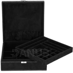 Šperkovnica - 26x26x9 - čierny velúr