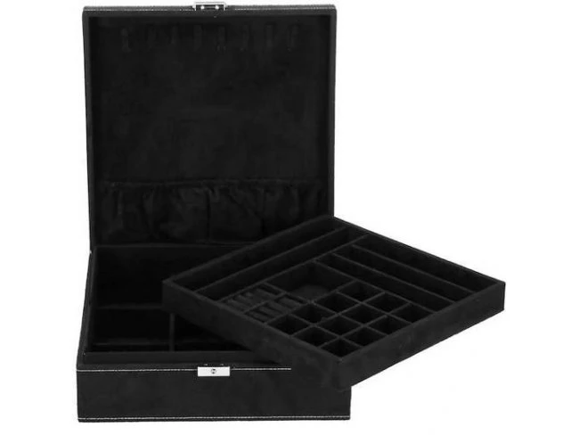 Šperkovnica - 26x26x9 - čierny velúr